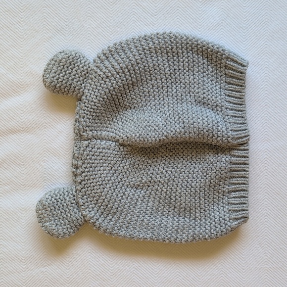babyGap 100% cotton garter knit gray brannan bear hat tuque 3-6 months baby - Picture 4 of 4
